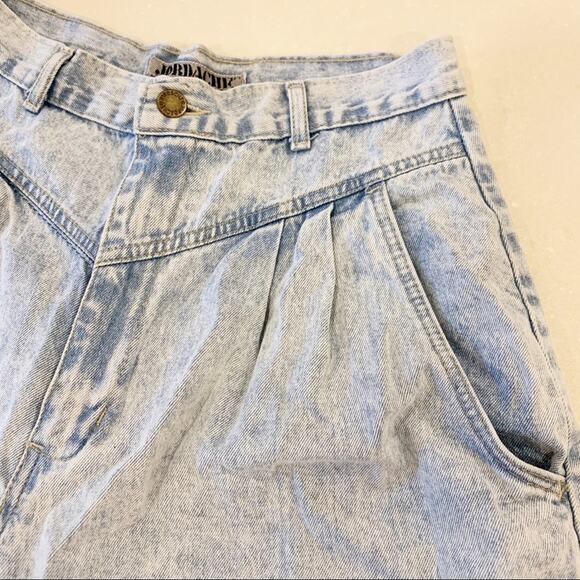 Vintage 80s 90s Jordache Pleated High Waist Acid Wash Mom Jean Shorts Jorts 10 - Picture 2 of 6